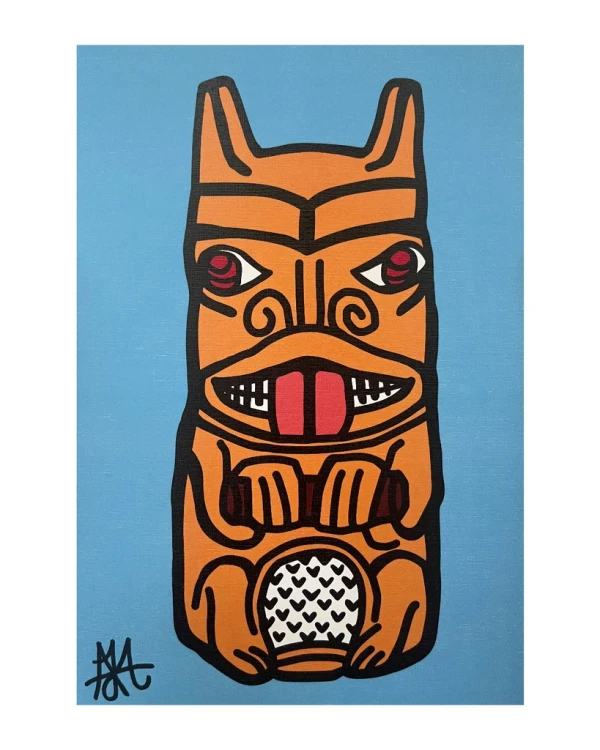 Totem de Jaguar oro - Marco L 15 negro liso pequeño 33x24