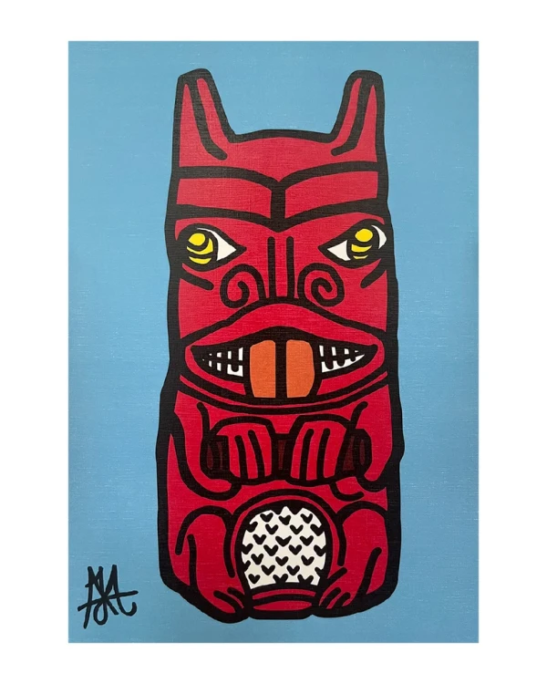 Totem de Jaguar Granate - Triangulito blanco  pequeño 35x26