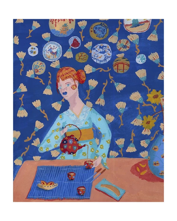 Desayuno - 21 x 30 / Varilla triangulito blanco mas paspartu blanco