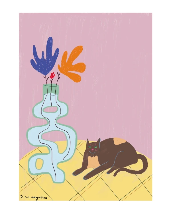 Mushi - 21 x 30 / Marco chato de 3 cm azul ultramar