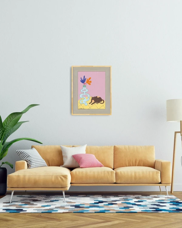 Mushi - 30 X 42 / Marco chato de 3 cm azul ultramar