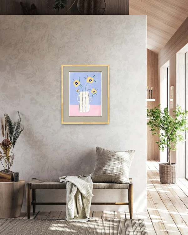 Pastel - 30 X 42 / Marco pelotitas blanco liso