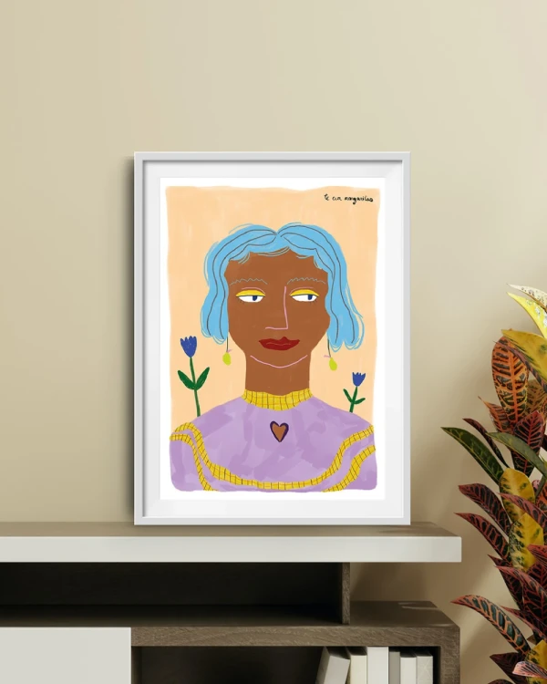 Sagitario - 30 X 42 / Marco triangulito blanco mas paspartu blanco liso