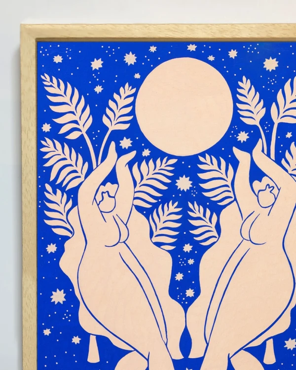 Baño de luna - 30 x 42 / Marco recto en L de 12 x 24 cm marupa natural