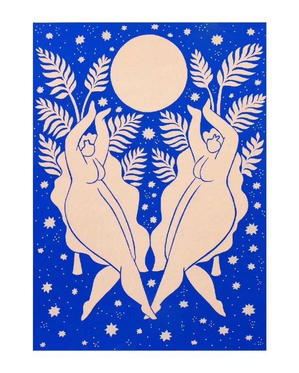 Baño de luna - 30 x 42 / Marco pelotitas blanco liso