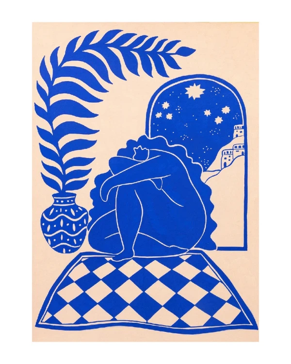 Calma y quietud - 30 x 42 / Marco box mini blano liso