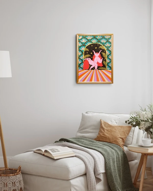 Celebracion - 30 X 42 / Marco chato de 1,5 dorado