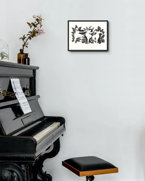 Complicidad - 30 x 42 / Marco chato de 4 cm marupa natural