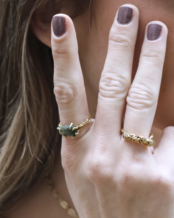 Anillo Roc - Oro / Verde / 1,98 cm