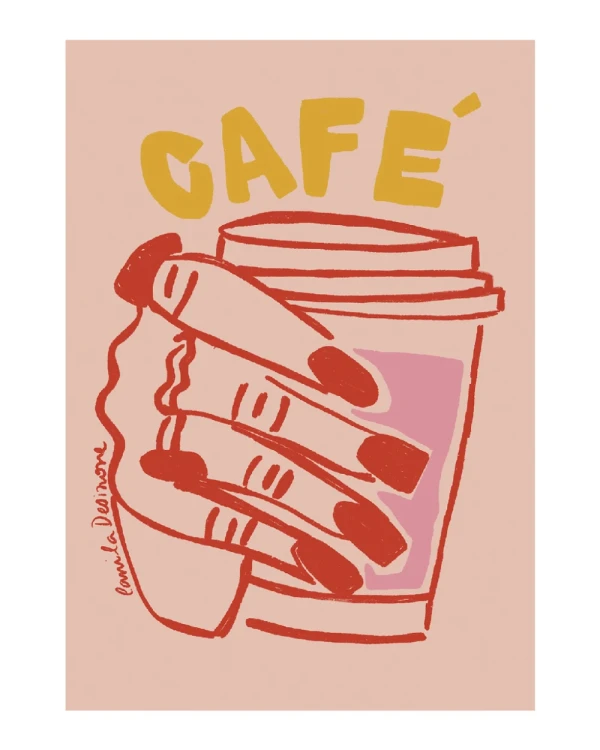 Cafe - 21 x 30 / Marco chato con rampita kiri natural