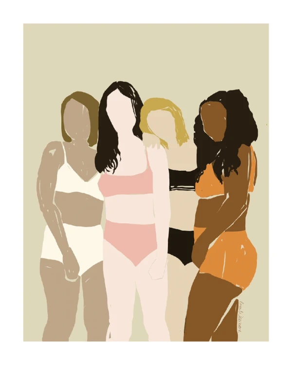 Cuatro - 30 X 42 / Marco chato de 4 cm marupa natural