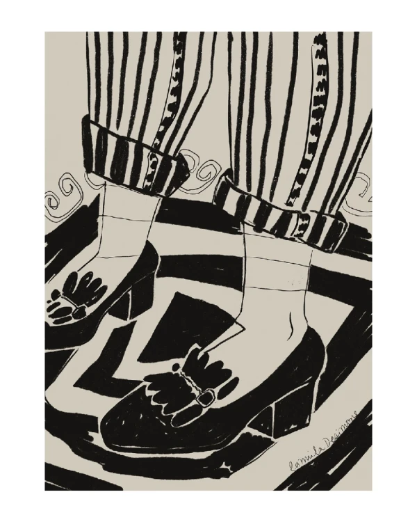 Mocasin - 30 X 42 / Marco chato de 3 cm negro liso