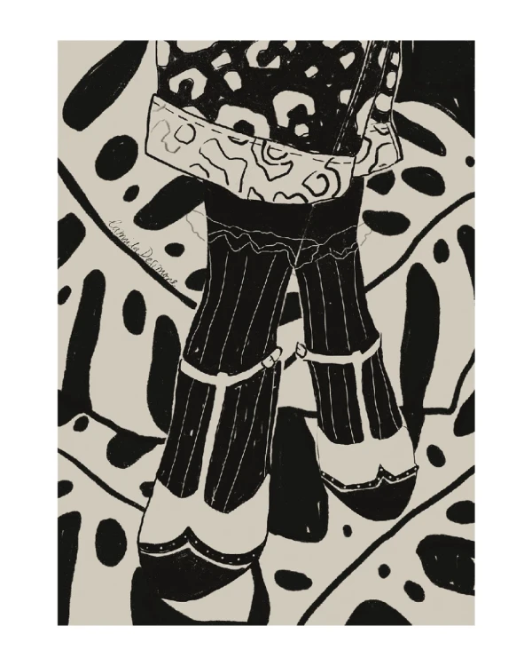 Tango shoe - 21 x 30 / Marco chato de 3 cm negro liso