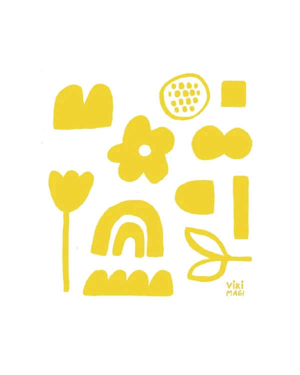 Amarillo - Varilla chata de 3 cm con bajadita blanco liso / 21 x 30