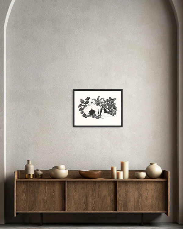 Sosten - Varilla chata de 3 cm negro liso / 30 X 42