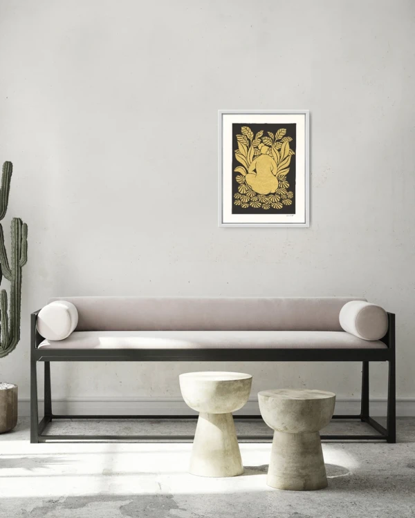 Silencio - Varilla chata de 3 cm negro liso / 30 X 42