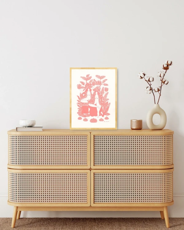 Abundancia - 30 x 42 / Marco pelotitas blanco