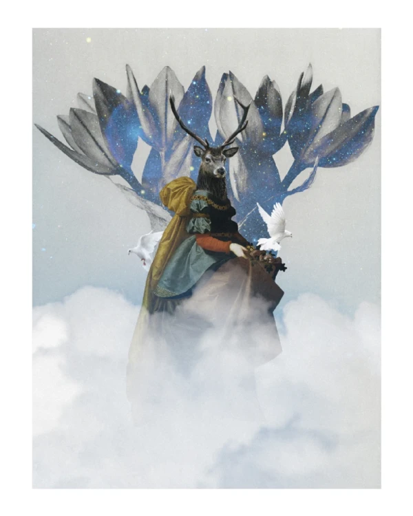 San Magnifica y las palomas - Chata de 3 cm negro liso