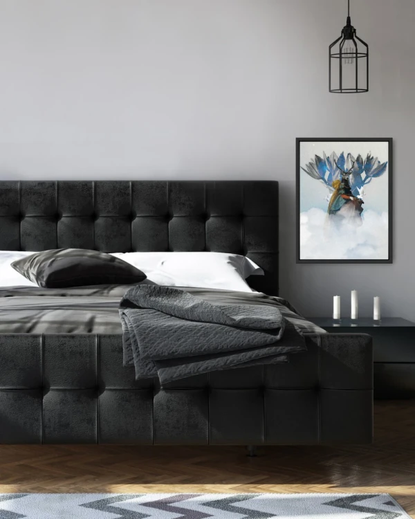 San Magnifica y las palomas - Chata de 3 cm negro liso