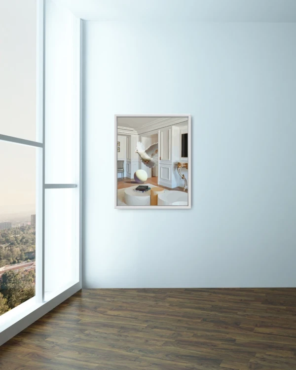 Paloma blanca - Marco piramidal plata vintage