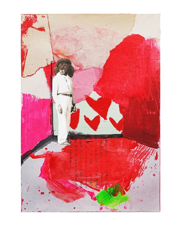 Corazon roto - L 15 dorada mas passepartout negro