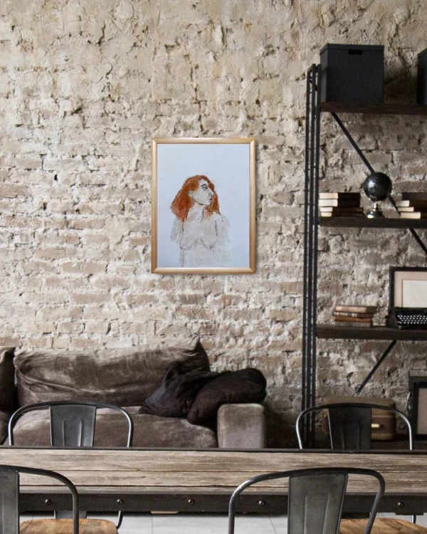 Mujer 4 - Marco bombe de 5 cm rosa vintage