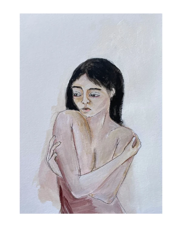 Mujer 5 - Marco en L recto negro mas passepartout