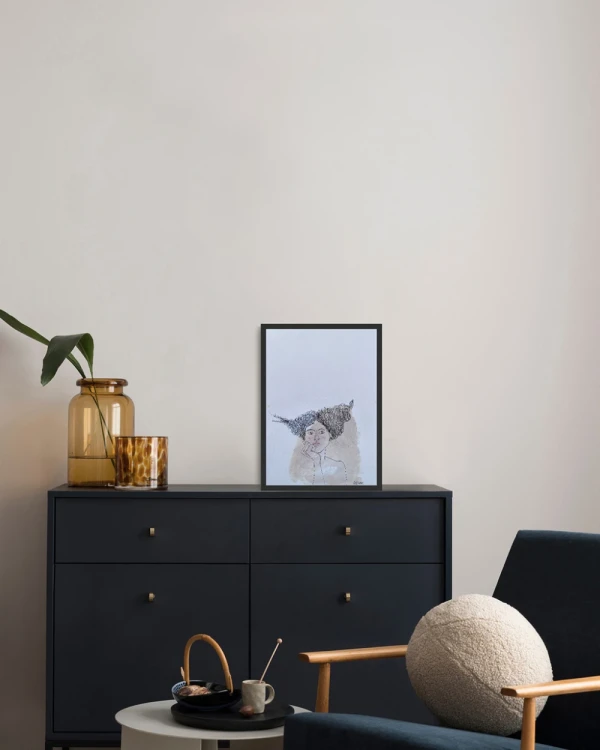 Mujer 6 - Marco chato de 3 cm madera mas passepartout