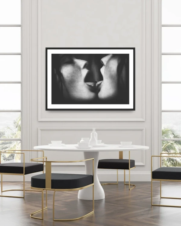 Cristal - 90 x 60 / Varilla en L recta negro liso