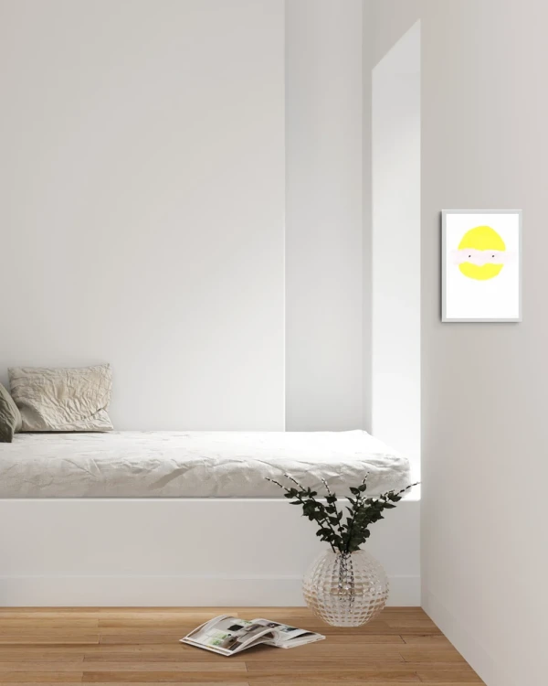 Teets - Marco chato de 4 cm madera + passepartout gris