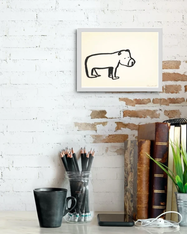 Oso - Marco chato de 3 cm negro con passepartout