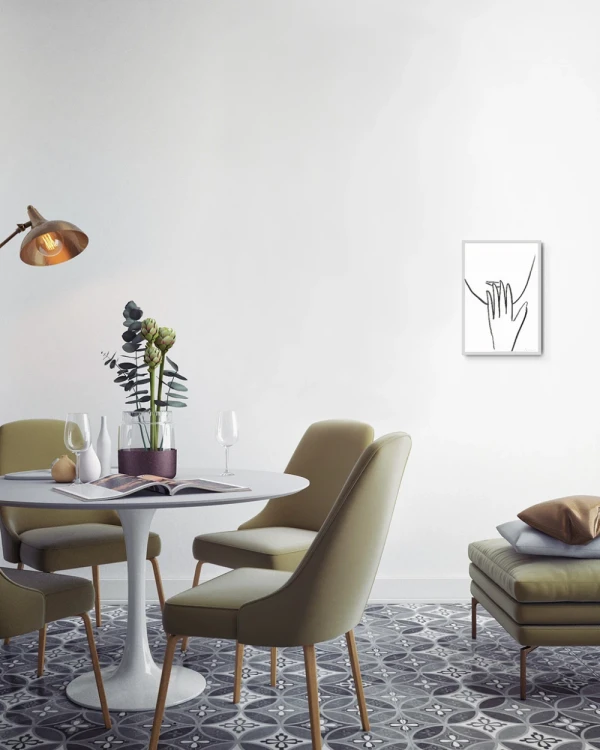 Oh - Marco en L negro + passepartout gris