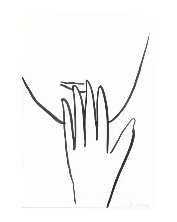 Oh - Marco en L negro + passepartout gris