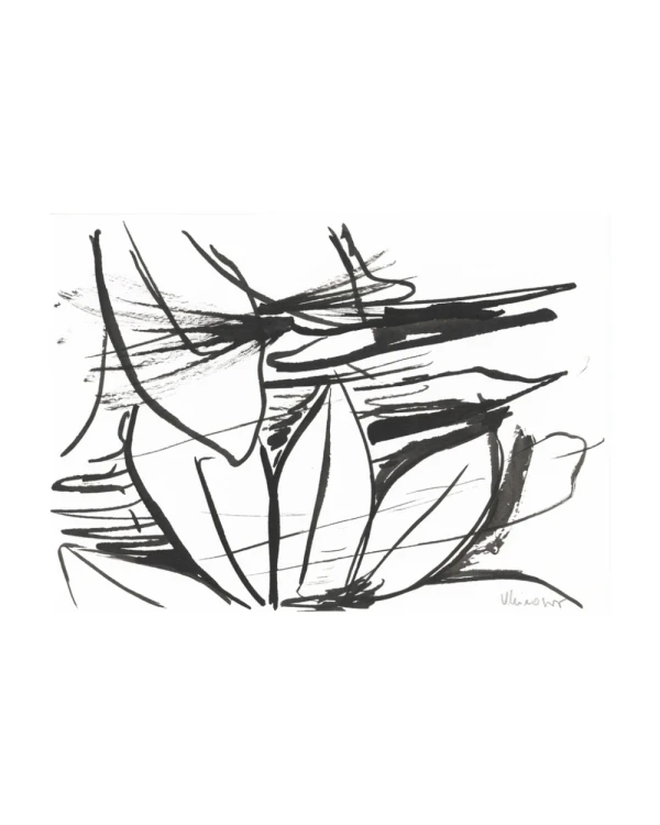 Flower - Marco chato dorado + passepartout negro