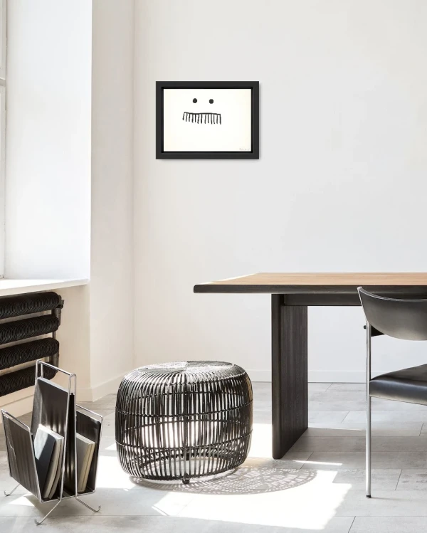 Cepillo - Marco tipo box negro + passepartout negro