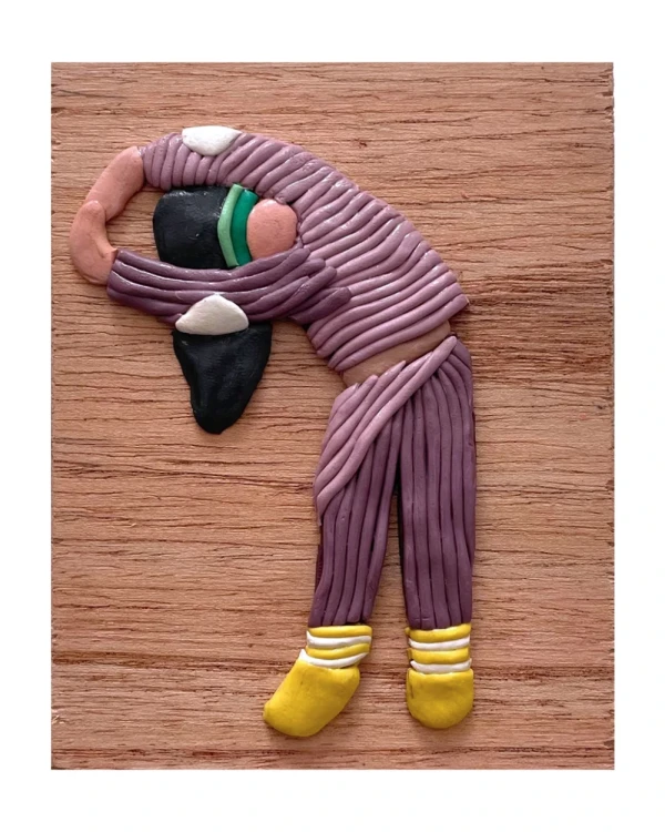 Sentimientos 6 - Marco tipo box madera + fondo arpillera white