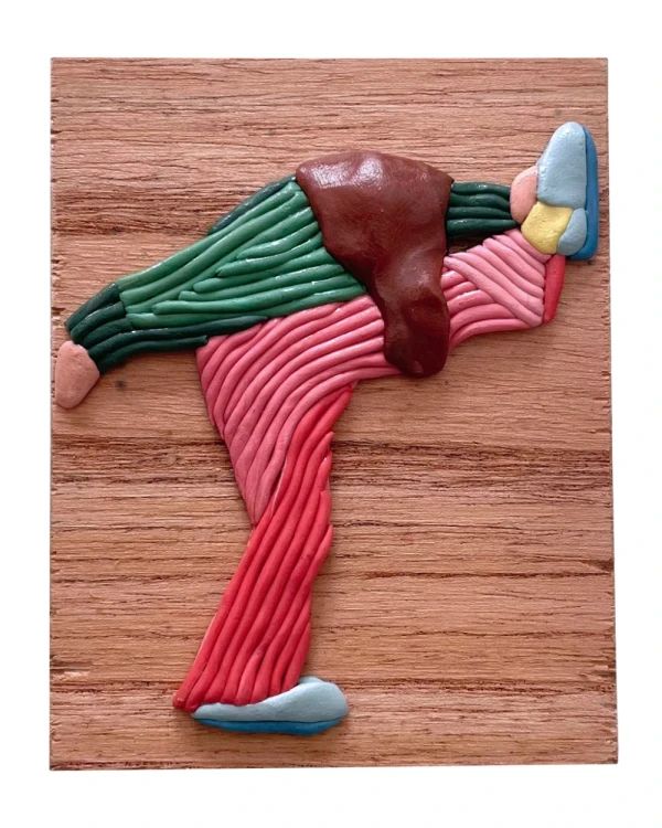 Sentmientos 4 - Marco tipo box madera + fondo arpillera white