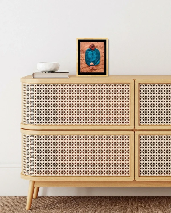 Sentimientos 3 - Marco tipo box madera + fondo negro