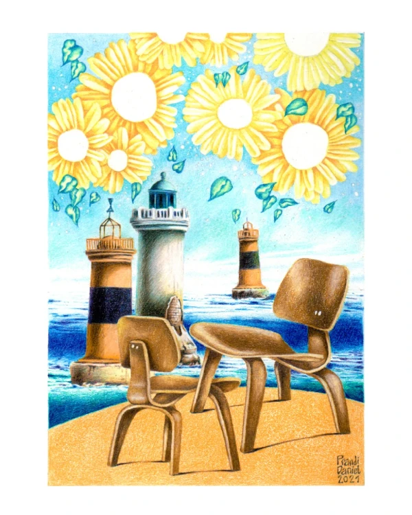 Daniel Prandi III - Marco en Ldiagonal madera con passepartout