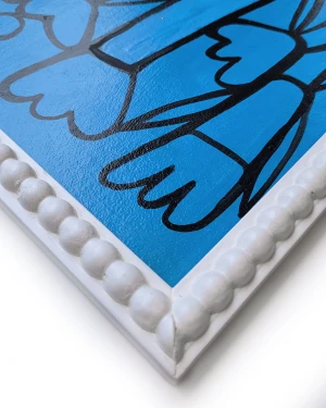 Jardín Celeste - Pelotitas blancas 31 x 21.5cm