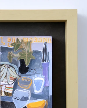 Sol de la mañana - Marco tipo box curry con fondo negro