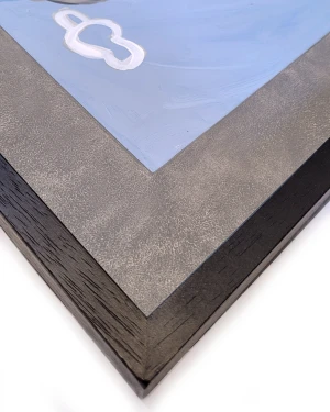 Lobo marino I - Marco negro con paspartu  gris 64x74 cm