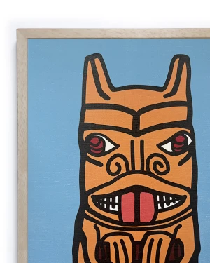 Totem de Jaguar oro - Marco L10x20 madera encerada pequeño 32x23