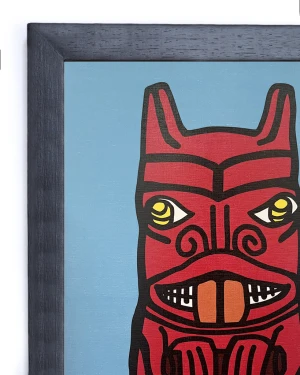 Totem de Jaguar Granate - Marco Chato de 3cm negro Grande 51x38