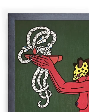 La ofrenda - verde / Marco negro de 1,5 x 3,5cm grande - 48x35 cm