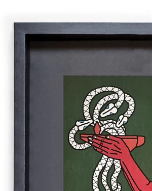 La ofrenda - verde / Marco Negro de 2x3,5 cm + Fondo negro Grande - 57x44c m