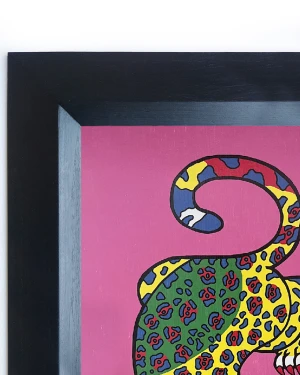 Jaguar Geométrio - amarilla / Marco rampa negra lisa grande - 49x36