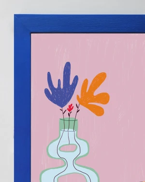 Mushi - 21 x 30 / Marco chato de 3 cm azul ultramar