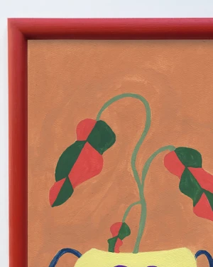 Sad Cora - 21 x 30 / Marco chato de 2 bombe rojo chinese