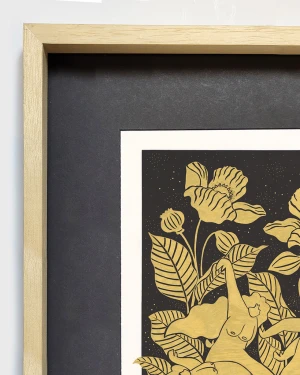 Baile de la noche - 30 X 42 / Marco box marupa con passepartu negro